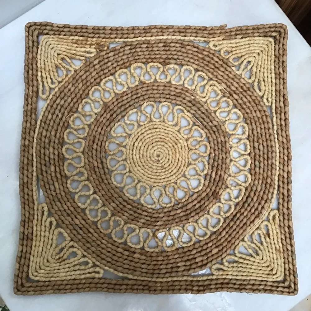 FINAL SALE Vintage Rattan Woven Bohemian Placemats - Picture 2 of 2